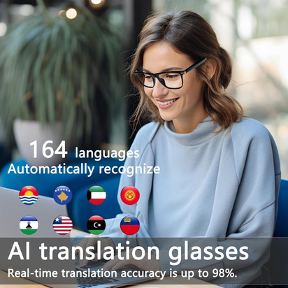 AI Smart Glasses,Ai Chat Deepseek R1 and Gemini-2.5 with 164 Translations Suppor