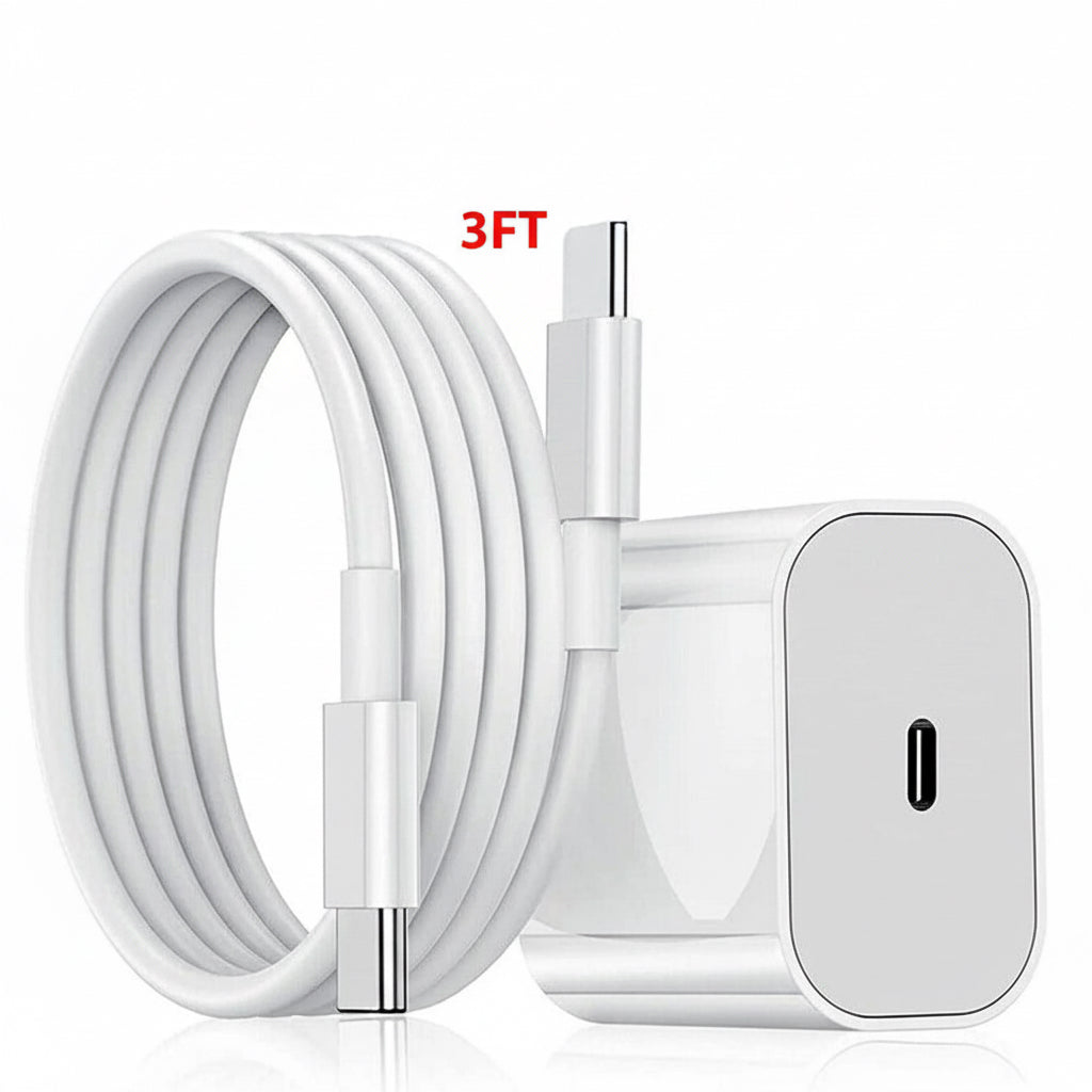 20W USB C Super Fast Charger PD to Type C Cable for Iphone 15 Ipad plus Pro Max