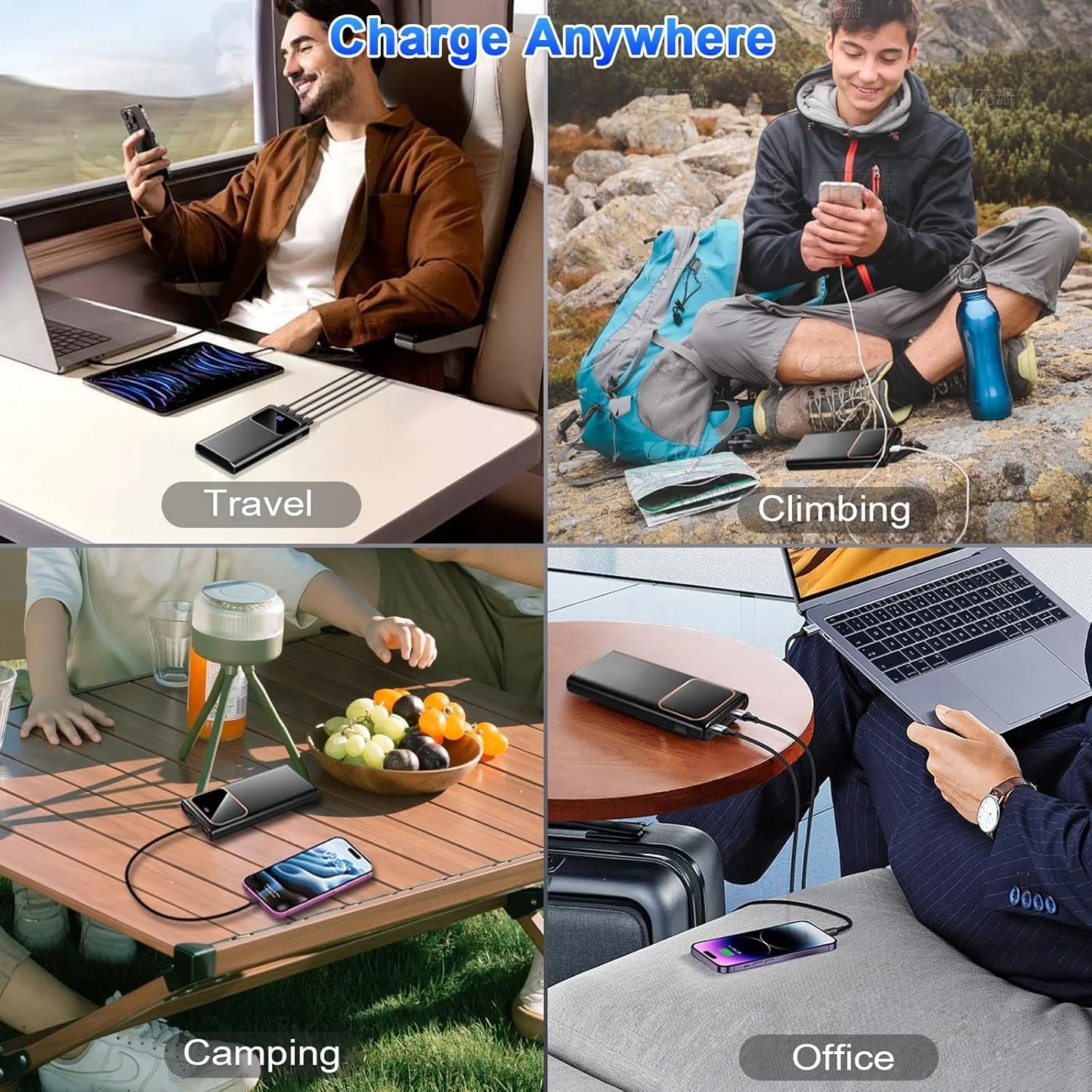 Portable Charger, 20000Mah Power Bank, 22.5W Fast Charging Battery Pack with Usb-C/Usb-A Output, Digital Display Portable Phone Charger for Iphone 17/16/15/14/13 Pro Samsung Google LG Ipad Airpods