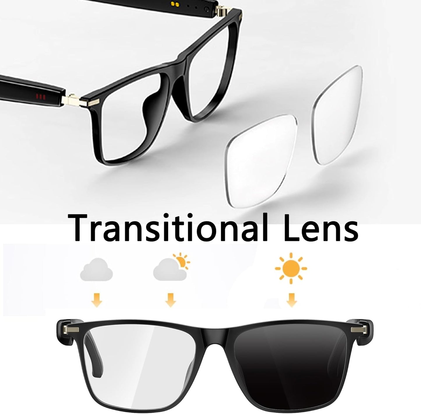 AI Smart Glasses,Ai Chat Deepseek R1 and Gemini-2.5 with 164 Translations Suppor