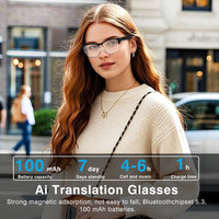 Ai Translation Smart Glasses with Chatgpt, Bluetooth 5.3 Glasses with 164+Langua