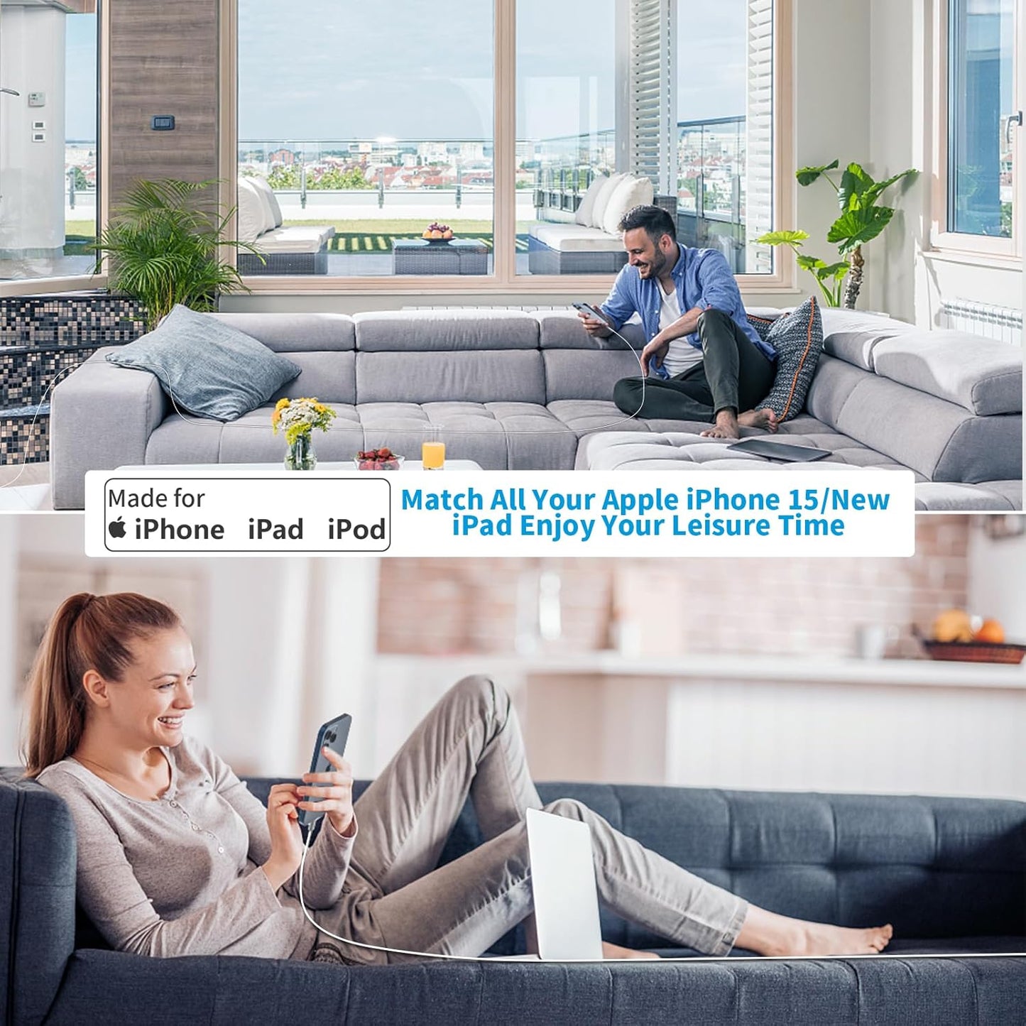 [Apple Mfi Certified] Iphone 14 Charger Fast Charging,  2Pack 20W USB C Power Adapter Type C Wall Charger Block with 6FT Lightning Cable for Iphone 14 13 12 11 Pro Max XS Max XR Mini X SE Ipad