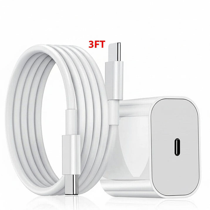 20W USB C Super Fast Charger PD to Type C Cable for Iphone 15 Ipad plus Pro Max