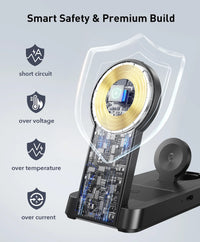 3 in 1 Magnetic Charging Station -  2025 Wireless Charger Compatible for Iphone 17/16/15/14/13/12 plus Pro Max, Foldable Portable Charger Dock for Iwatch & Airpods