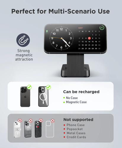 3 in 1 Magnetic Charging Station -  2025 Wireless Charger Compatible for Iphone 17/16/15/14/13/12 plus Pro Max, Foldable Portable Charger Dock for Iwatch & Airpods