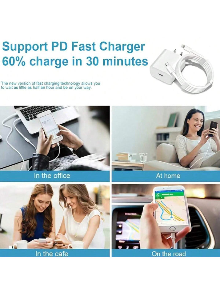 20W Fast Charging Kit [USB-C Wall Charger + 3.3Ft/100Cm Type-C to Lightning Cable] Compatible with Iphone 14, 13, 12, 11, Ipad Series