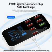 Multi USB 8-Port Fast Desktop Hub Wall Charger Charging Station Quick Charge 3.0