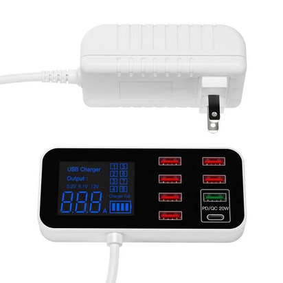 Multi USB 8-Port Fast Desktop Hub Wall Charger Charging Station Quick Charge 3.0