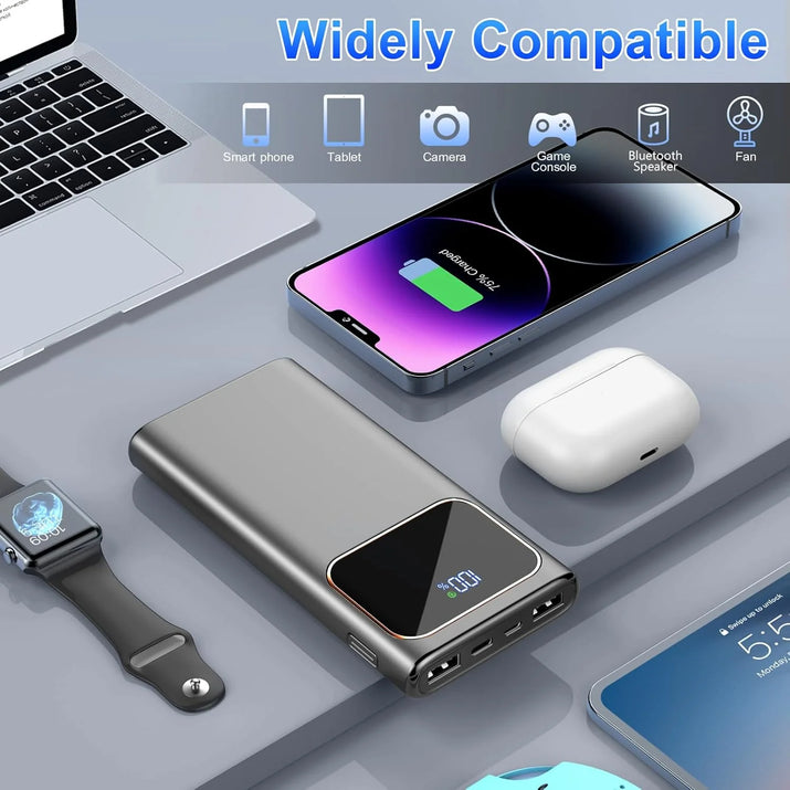 Portable Charger, 20000Mah Power Bank, 22.5W Fast Charging Battery Pack with Usb-C/Usb-A Output, Digital Display Portable Phone Charger for Iphone 17/16/15/14/13 Pro Samsung Google LG Ipad Airpods