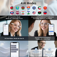 AI Translation Glasses Bluetooth Smart Glasses 160+ Languages with Call Support