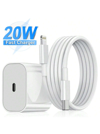 20W Fast Charging Kit [USB-C Wall Charger + 3.3Ft/100Cm Type-C to Lightning Cable] Compatible with Iphone 14, 13, 12, 11, Ipad Series