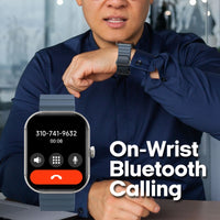 MEGA Smartwatch with 2.02" AMOLED Screen/Answer & Make Calls/Sleep Monitoring/Heart Rate/100+ Workout Modes/ Quick Reply/ Iphone and Android/Extra Band in Teal
