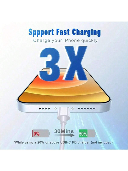 20W Fast Charging Kit [USB-C Wall Charger + 3.3Ft/100Cm Type-C to Lightning Cable] Compatible with Iphone 14, 13, 12, 11, Ipad Series
