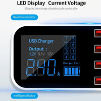 Multi USB 8-Port Fast Desktop Hub Wall Charger Charging Station Quick Charge 3.0