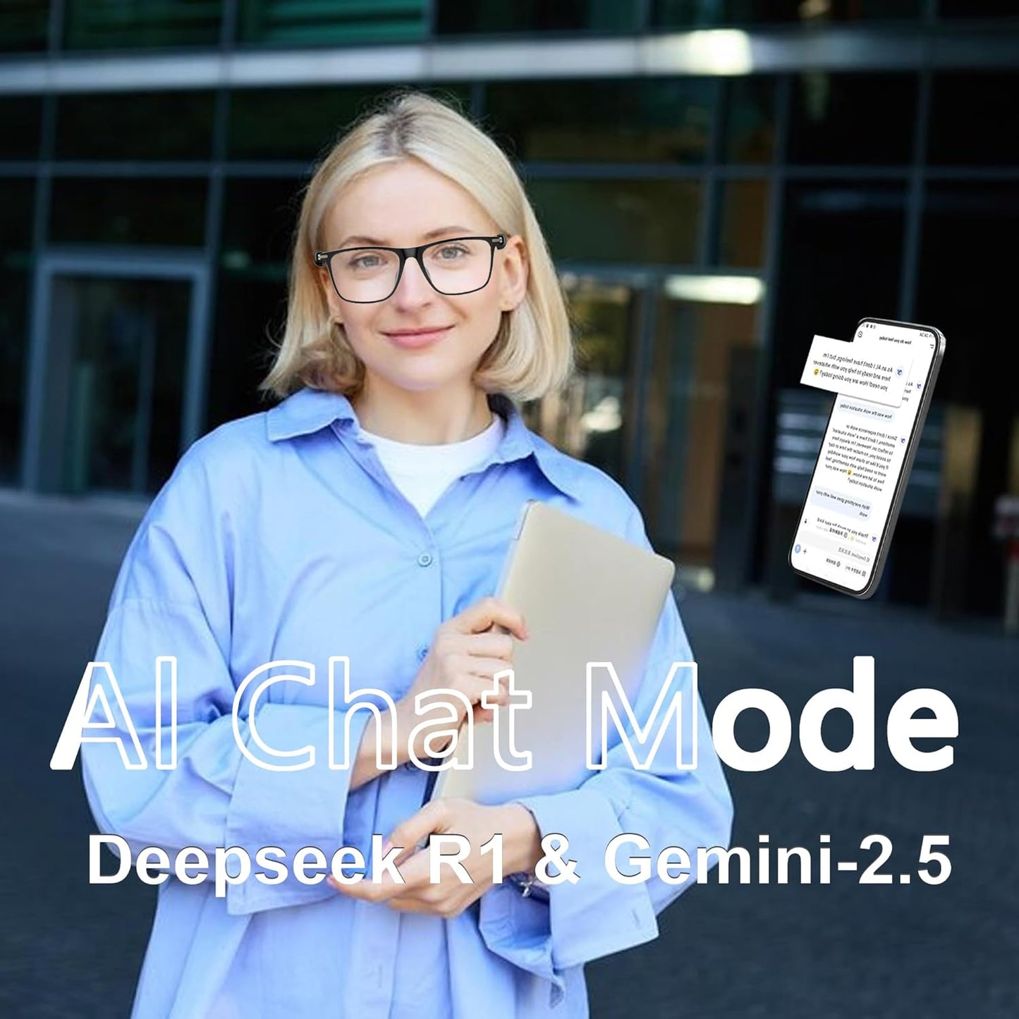 AI Smart Glasses,Ai Chat Deepseek R1 and Gemini-2.5 with 164 Translations Suppor