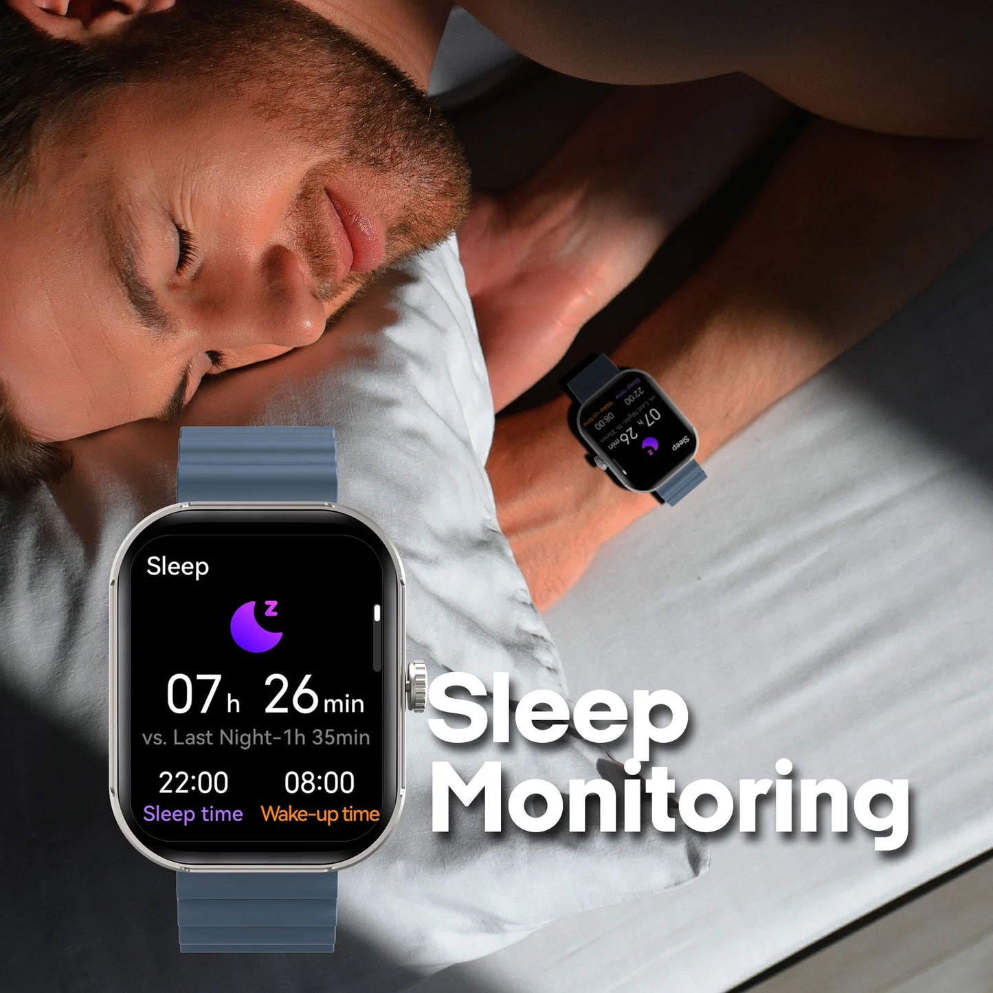 MEGA Smartwatch with 2.02" AMOLED Screen/Answer & Make Calls/Sleep Monitoring/Heart Rate/100+ Workout Modes/ Quick Reply/ Iphone and Android/Extra Band in Teal