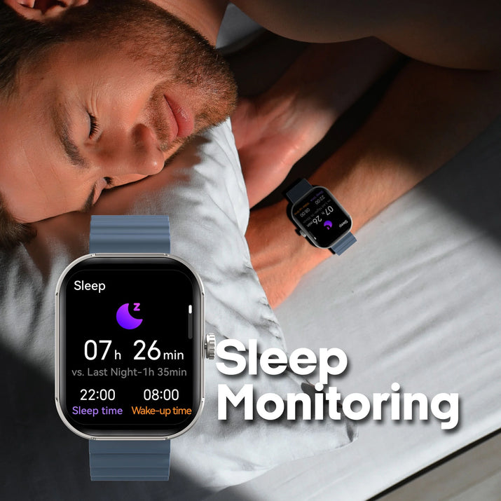 MEGA Smartwatch with 2.02" AMOLED Screen/Answer & Make Calls/Sleep Monitoring/Heart Rate/100+ Workout Modes/ Quick Reply/ Iphone and Android/Extra Band in Teal